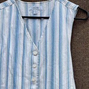 Vintage Cherokee striped denim vest Women’s Sz M Cowgirl Country Made in USA